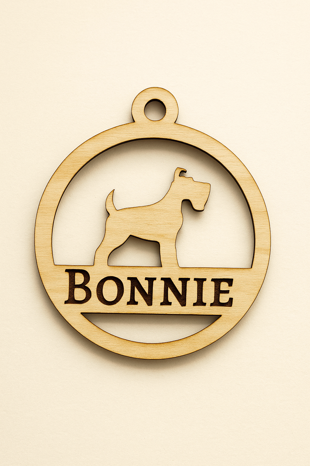 Engraved Wooden Christmas Decoration