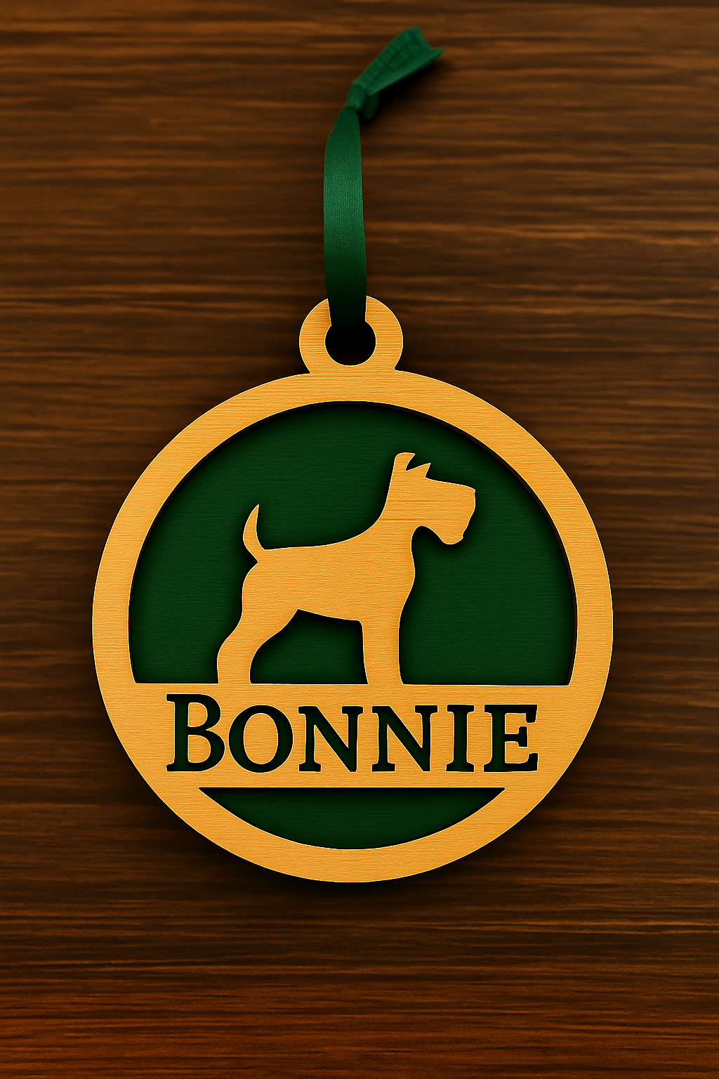 Engraved Wooden Christmas Decoration